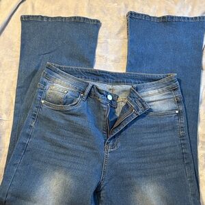 SHEIN Blue Flare & Wide Leg Jeans